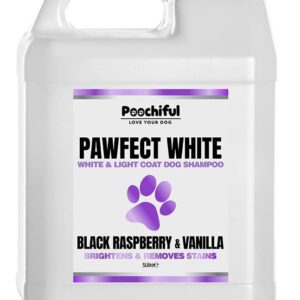 Poochiful 5 Litre Pawfect White Dog Shampoo for Sensitive Skin. Dog & Puppy Shampoo for White & Light Coats. Grooming Products for Dogs, Easy Wash & Rinse, Suitable for Sensitive, Itchy & Dry Skin