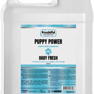 Poochiful Baby Fresh Dog Shampoo 5 Litre - Refreshing Baby Powder Scent - Vegan and Gentle Pet Grooming Shampoo for Smelly Dogs- Best 5L Dog Shampoo Sensitive Skin for Professional Groomers