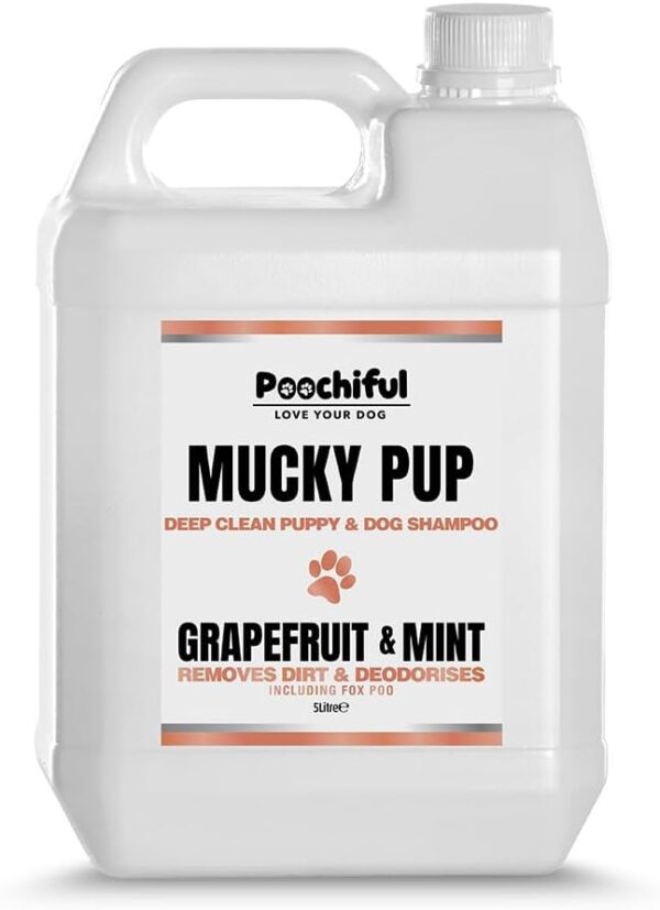 Poochiful Deep Cleaning Dog Shampoo for Smelly Dogs - 5 Litres. Effective Against Fox Poo and Other Animal Messes, Formulated to Eliminate Odours and Deep Clean Your Smelly Dog