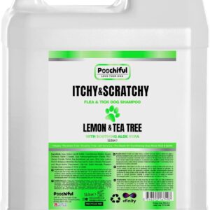 Poochiful Itchy & Scratchy Flea & Tick Dog Shampoo Lemon Tea Tree 5Ltr