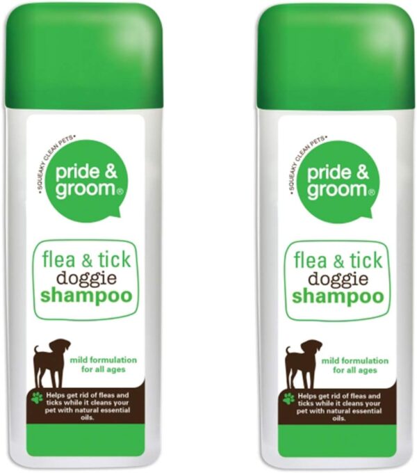 Pride & Groom 2 x Flea & Tick Doggie Shampoo - Dog & Puppy Mild Formulation 300ml