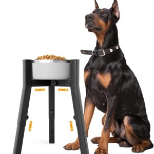 SHAINFUN Raised Dog Bowl Stand for Medium & Large & Extra Large Dogs,Metal Tall Dog Food Stand,Adjustable Wide 7-11" Heights 9.8-13.4",Strong Square Tubes Elevated Dog Bowl Stand (Bowl Not Included)