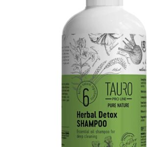 Tauro Pro Line Pure Nature Herbal Detox Deep Cleansing Gentle Formula Pet Shampoo Healthy Skin & Coat Care Grooming For Dogs And Cats With Essential Oils