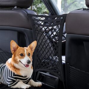 Voilamart Dog Car Net Barrier Pet for SUVs car, 3-Layer Mesh Organizer Stretchable Storage Bag Universal,Adjustable Easy Installation Barriers, Pet Dogs Car Driving Accessories Safety Travel