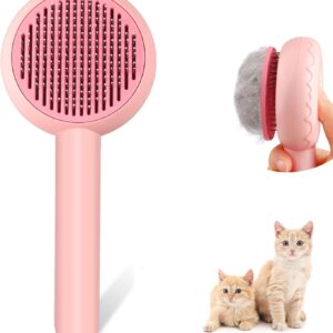 YETEE Cat Grooming Brush, Cat Dog Brush Slicker Cat Grooming Brush Dog Brushes for Shedding, Pet Grooming Tool with Cleaning Button for Cat Dog Shedding Tools Cat dog Brush for Short/Long Haired Cats