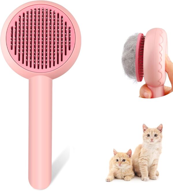 YETEE Cat Grooming Brush, Cat Dog Brush Slicker Cat Grooming Brush Dog Brushes for Shedding, Pet Grooming Tool with Cleaning Button for Cat Dog Shedding Tools Cat dog Brush for Short/Long Haired Cats