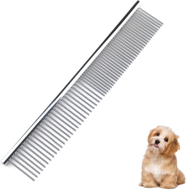 lumcov Metal Pet Comb,Poodle care deshedding tool,Pet Grooming Comb for removing tangles and knots(6.7inch)