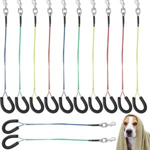 12 Pcs Dog Grooming Loop Noose Dog Grooming Restraint Loop Grooming Loops for Dogs Groomers Long Noose for Pet Grooming Table Dog Bath Tub Medium Large Small Dog Bathing Station, 4 Colors