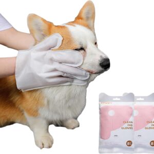 16pcs Pet No Rinse Cleaning Glove For Cats And Dogs Bathing Grooming Easy To Use Just Lather-Wipe Dry For Ideal Pets Wip No Rinse Pet