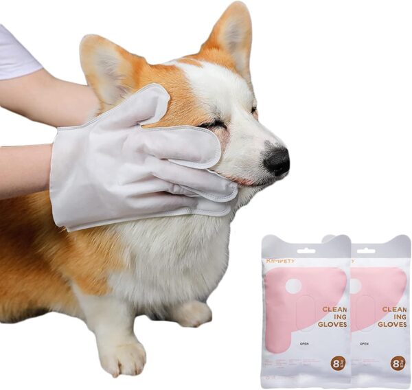 16pcs Pet No Rinse Cleaning Glove For Cats And Dogs Bathing Grooming Easy To Use Just Lather-Wipe Dry For Ideal Pets Wip No Rinse Pet