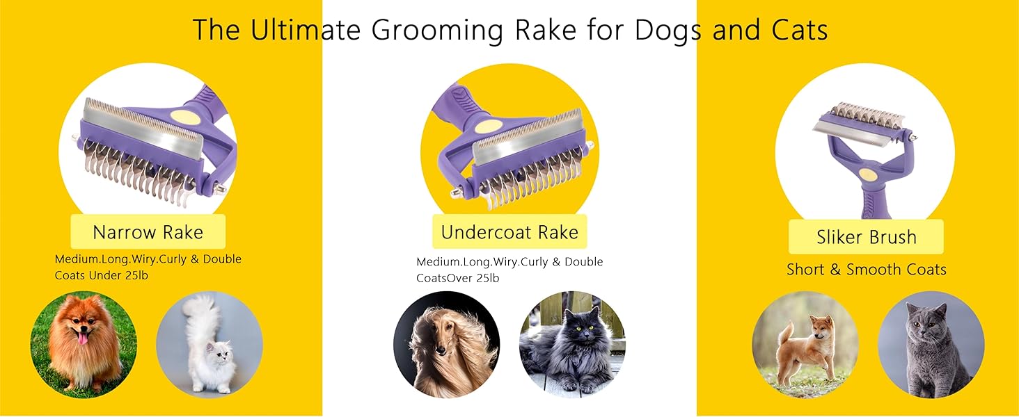 Undercoat Rake Comb for Dogs and Cats