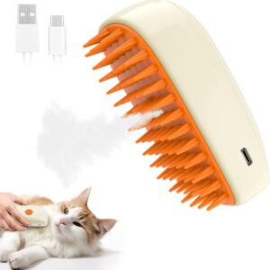 BIRDTOBR Steamy Cat Brush, 3 in 1 Cat Steamy Brush, Multifunctional Self-Cleaning Cat Spray Massage Comb, Grooming Steamy Cat Brush Eliminate Flying Hair for Cat and Dog