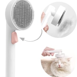 Cat Dog Brush for Grooming, Baytion Self Cleaning Slicker Pet Brush for Short or Long Haired Cats Puppy Kitten Massage to Remove Loose Undercoat, Mats, Tangled Hair and Shed Fur