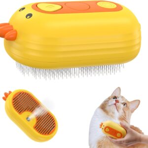 Ankilo Cat Brush for Short Haired Cats, Cat Steam Brush Grooming Brush Self Cleaning, Rechargeable Steam Brush, Rounded Pins for Short Haired Small Dog Grooming Brush Safe and Smooth