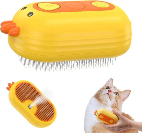 Ankilo Cat Brush for Short Haired Cats, Cat Steam Brush Grooming Brush Self Cleaning, Rechargeable Steam Brush, Rounded Pins for Short Haired Small Dog Grooming Brush Safe and Smooth