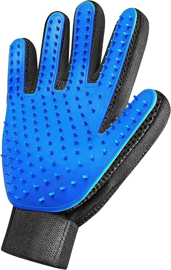 DERDOUT Pet Beauty Gloves - Suitable for dogs and cats. Gentle hair removal brush, massage tool, efficient pet hair removal tool, very suitable for long and short hair, right hand only (blue)