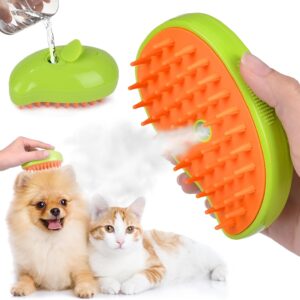 Steamy Cat Brush, 3 in1 Cat Steam Brush, Cat Grooming Brush, Self Cleaning Steam Cat Brush for Massage, Steam Pet Brush for Removing Tangled and Loosse Hair