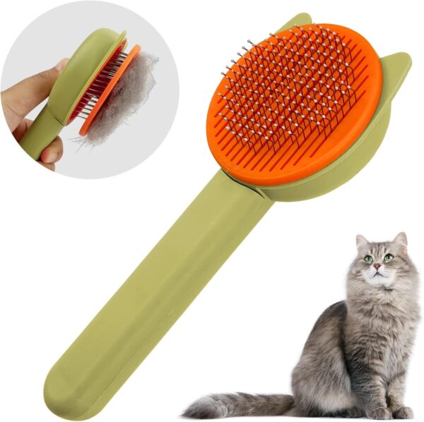 BEE&FLOWER Dog Brush Cat Brush for Long & Short Haired Dogs Cats, Dog Grooming Brush for Shedding, Cat Grooming Brush Remove Loose Hair and Massage, Grooming Comb for Dogs Cats Rabbits Cavies Green