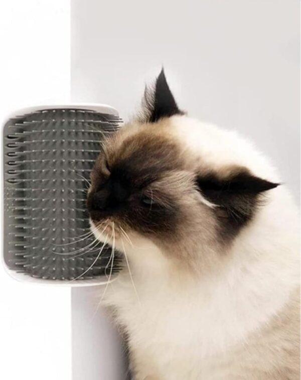 Cat Self Groomer,Soft Cat Wall Corner Massage Comb Grooming Tool,Pet Wall Corner Groomers,Pet Grooming Massage Scratcher Comb,Cats Grooming Brush Scratcher and Brush,for Long Short Fur Cats(Grey)