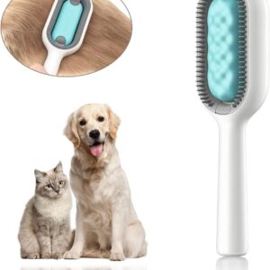 FuninCrea 4 in 1 Universal Pet Knots Remover, Pet Hair Brush for Dogs and Cats Multifunctional Dog Hair Brush Portable Professional Cat Brushes for Grooming and Cleaning (Long-hair, Blue)