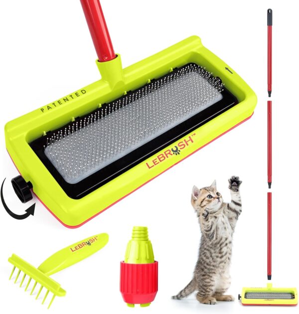 LeBRUSH 2.0 Pet Hair Remover for Carpet for Short & Long Cat, Dog Hair | Remover for Carpet & Couch, Carpet Rake, Pet Hair Removal Tool, Carpet Broom, Pet Hair Rake, Dog Fur Remover