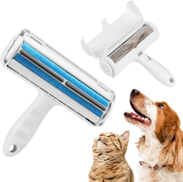 Flintronic Pet Hair Remover Roller, Reusable Hair Remover Brush for Cats and Dogs, Pet Hair Remover Easy to Self Clean, with 2PCS Pet Hair Remover for Sofa, Carpet, Furniture, Clothes, Bedding