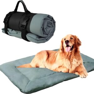 JIAMIAN Pet Bed Mat Dog Camping Bed Folding Lightweight, Waterproof Dog Bed, Camping Dog Bed Portable, Pet Bed Mat, Dog Bed Washable, Orthopedic Dog Bed for Vacation, Camping, Outdoor Using（Grey）