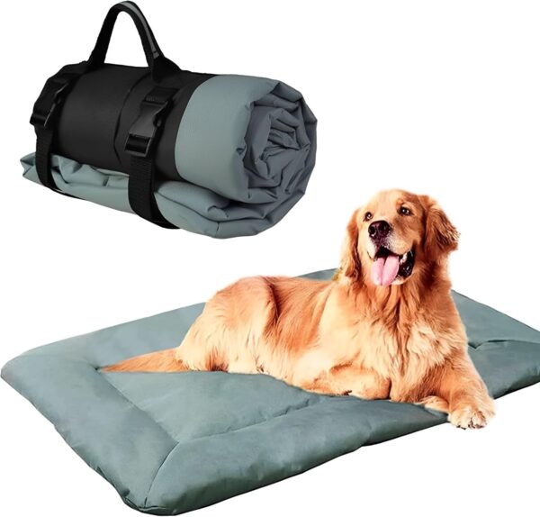 JIAMIAN Pet Bed Mat Dog Camping Bed Folding Lightweight, Waterproof Dog Bed, Camping Dog Bed Portable, Pet Bed Mat, Dog Bed Washable, Orthopedic Dog Bed for Vacation, Camping, Outdoor Using（Grey）