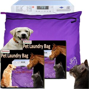 Pet Laundry Bag | Stops Pet Hair Blocking the Washing Machine | Jumbo Size Wash Bag Ideal For Dog Cat Horse | Hair Remover Safely (twin purple)