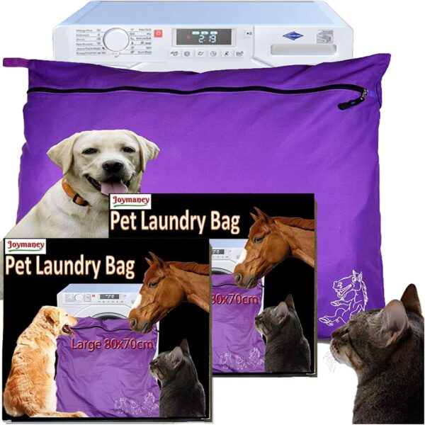 Pet Laundry Bag | Stops Pet Hair Blocking the Washing Machine | Jumbo Size Wash Bag Ideal For Dog Cat Horse | Hair Remover Safely (twin purple)