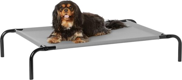 Amazon Basics - Cooling Breathable Raised Elevated Dog Pet Bed, S, Grey, 90 x 55 x 19 cm (L x W x H)