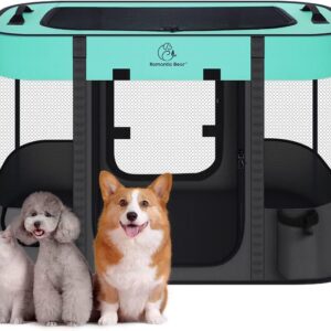 Foldable Pet Playpen,Cat Dog Playpen,Portable Dog Cage soft Portable Exercise Kennel Tent,Puppy Pen Indoors/Outdoors Pet Tent Fence(L(110 * 85 * 60cm))