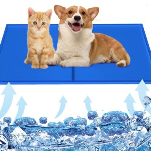 OKPOW Dog Cooling Mats Medium - 50*65cm Cool Pad Bed Pet Gel Self Cooling Cold Cooler Mattress for Small Medium Large Dogs Cats - Non-Toxic Pets Summer Sleeping Mattress for People Human Adults Sofas