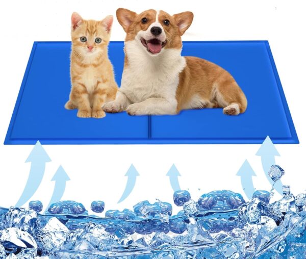 OKPOW Dog Cooling Mats Medium - 50*65cm Cool Pad Bed Pet Gel Self Cooling Cold Cooler Mattress for Small Medium Large Dogs Cats - Non-Toxic Pets Summer Sleeping Mattress for People Human Adults Sofas