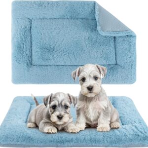 BVAGSS Dog Bed Mat, Dog Crate Pad Reversible,Soft Kennel Pad, Washable Dog Crate Mat (Cool and Warm),Pet Sleeping Mattress for Small Medium Dogs XH080 (45x33 cm,Blue)