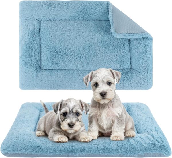 BVAGSS Dog Bed Mat, Dog Crate Pad Reversible,Soft Kennel Pad, Washable Dog Crate Mat (Cool and Warm),Pet Sleeping Mattress for Small Medium Dogs XH080 (45x33 cm,Blue)