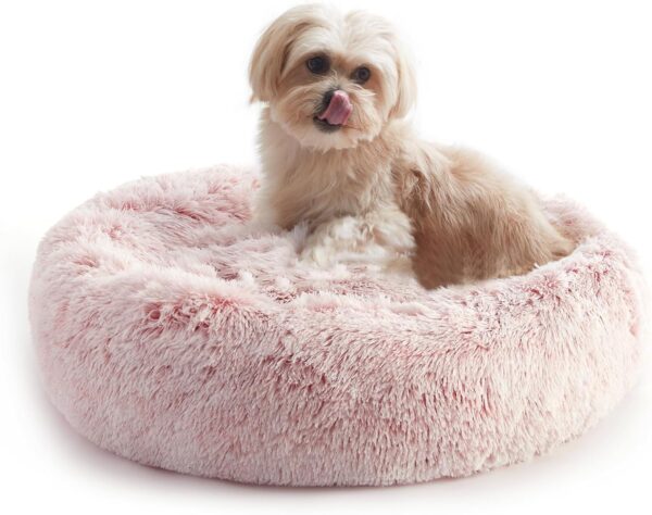 WESTERN HOME WH Dog Bed,Cat Kitten Bed large washable,Waterproof Scruffs Dog Bed,Fluffy Plush Dog Basket with Anti-Slip Bottom,Pink,M (50x50x20 cm)