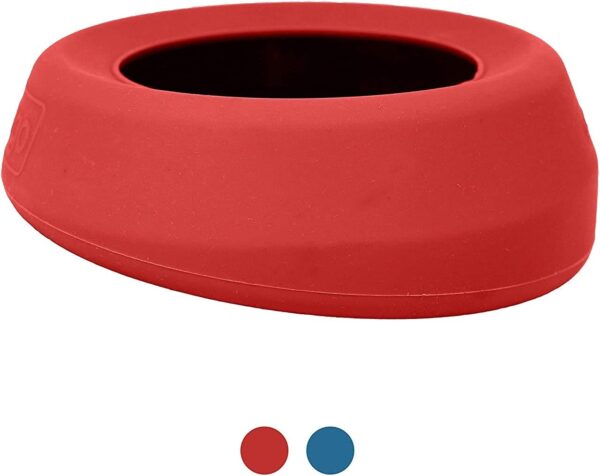 Kurgo Splash Free Wander Water Bowl, Dog Travel Bowl, Prevents Spilling, Holds 710ml, Chili Red