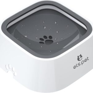 ELS PET Dog Water Bowl, Non Spill Slow Drink Non Slip Vehicle Carried Pet Water Bowl for Dog Cat Puppy