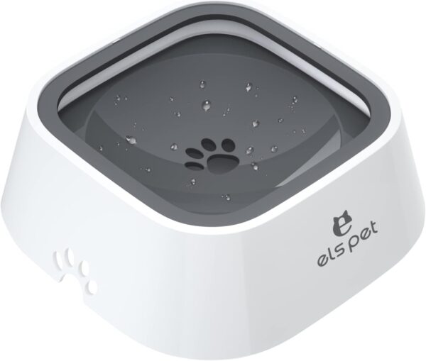 ELS PET Dog Water Bowl, Non Spill Slow Drink Non Slip Vehicle Carried Pet Water Bowl for Dog Cat Puppy