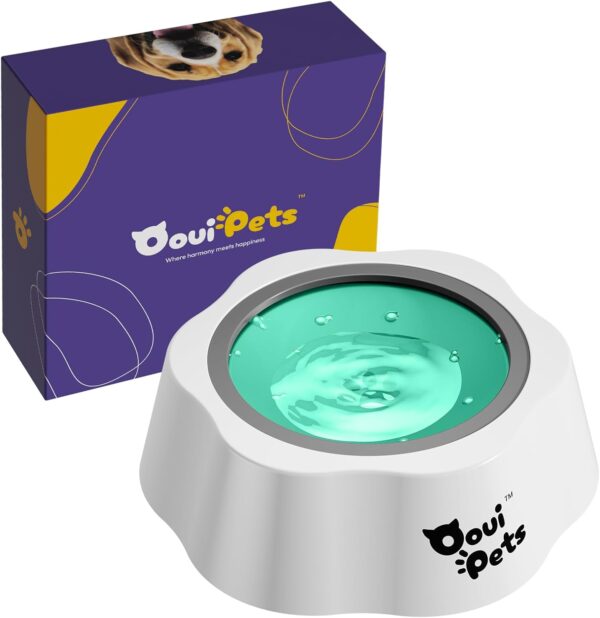 OouiPets 1.5L/50oz Large Dog Water Bowl Non-Spill | Slow Drinking, Non Drip, Mess Free, Long Eared dog bowls - Ideal for Travel & Cars | Premium non Slip Plastic Dog Bowl, Sturdy and Easy to Clean