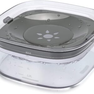 PETTOM Dog Water Bowl No Spill Splash Free Pet Floating Water Bowl, No Mess Dog Water Bowl Slow Drink for Dogs Cats Pets, 2L Large Capacity (Grey)