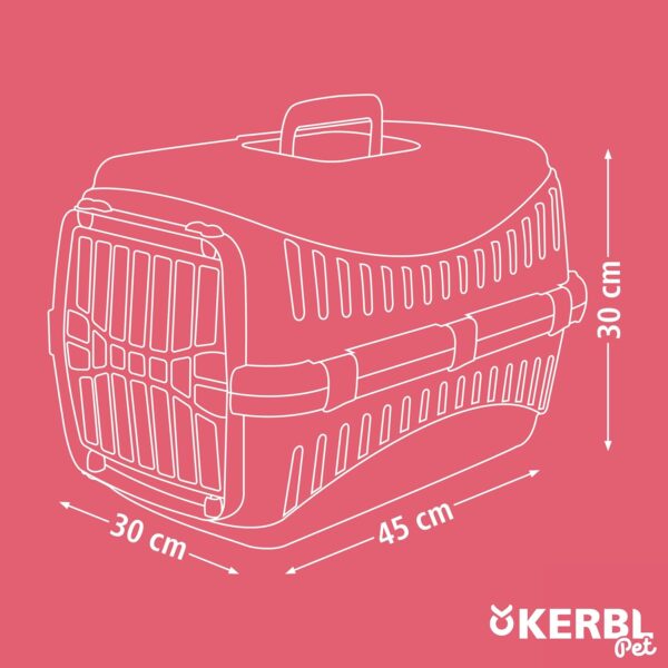 Kerbl Transport Box Expedion with Plastic Door, 45 x 30 x 30 cm, Creme/ Bordeaux - Image 6