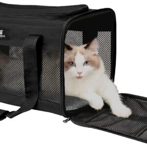 X-ZONE PET Airline Approved Soft-Sided Pet Travel Carrier for Dogs and Cats (Medium, Black)