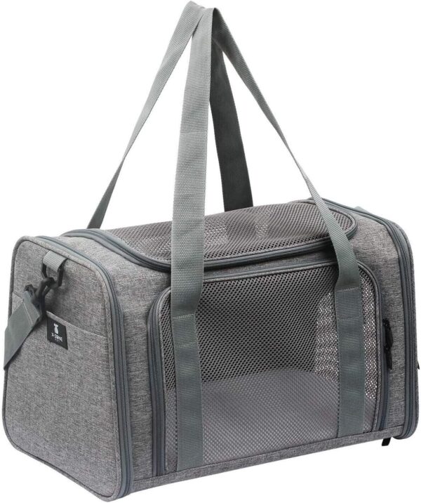 X-ZONE PET Airline Approved Pet Carriers,Soft Sided Collapsible Pet Travel Carrier for Medium Puppy and Cats (Medium, Grey)