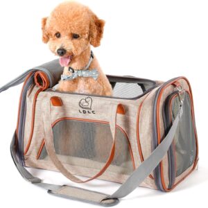 Pet Carrier,Cat Carrier Airline Approved Dog Carrier with Luxury Fleece Bedding, Portable Soft Sided travel carrier for Small Medium Cats&Dogs.