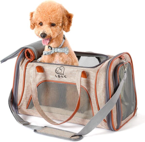 Pet Carrier,Cat Carrier Airline Approved Dog Carrier with Luxury Fleece Bedding, Portable Soft Sided travel carrier for Small Medium Cats&Dogs.