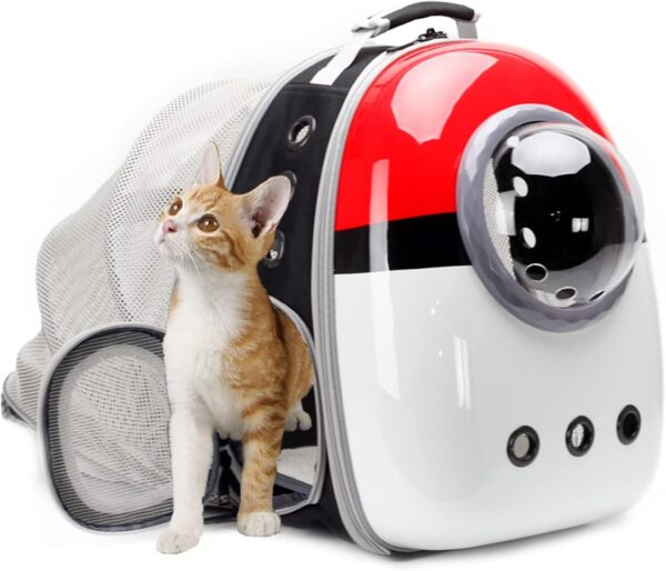 Cat Carrier Backpack, Back Expandable Space Capsule Pet Carrier Backpack Bubble for Kitten Small Dog up to 5.5 kgs, Backpack for Cat (Multi-color, Back Expan)