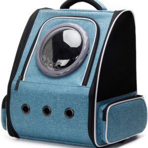 Pet Backpack Carrier for Large Cat and Small Puppy, Space Capsule Bubble Window Cat Backpack Carrier for Cats Small Dogs Bunny, Airlined Approved Adventured Cat Carry Bag to Vet