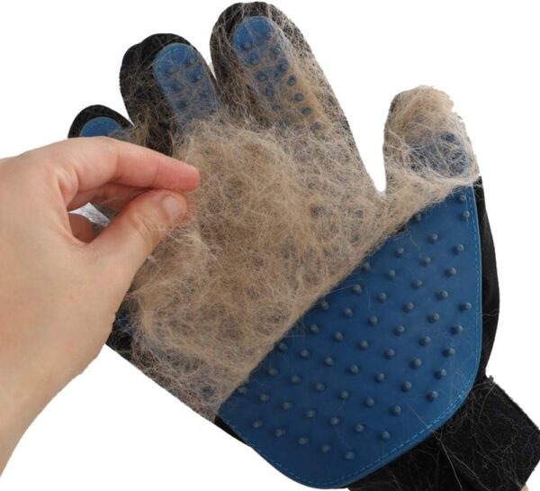 MYYINGELE Dog Pet Grooming Glove - Hair Remover Mitt - Breathable Deshedding Massage Tool Bathing Brush - Five Finger Design - Perfect for Dog & Cat with Long & Short Fur - 1 Pair for Cat Dog, Blue - Image 4